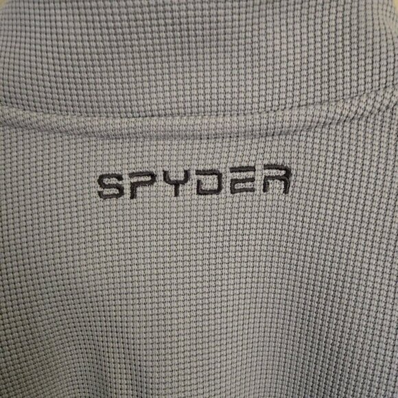 Spyder Raider Jacket Light Gray Black Colorblock Size L Pockets Zip Pocket Logo - Picture 7 of 11